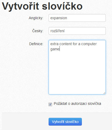 add a new word in ENGLISH ME