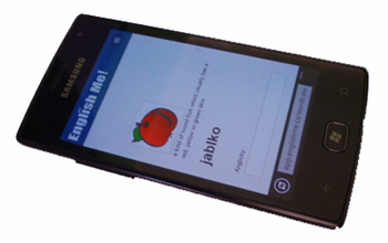 English Me v mobilním telefonu