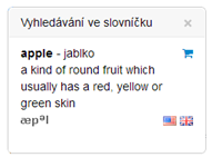slovníček a nákupní košík
