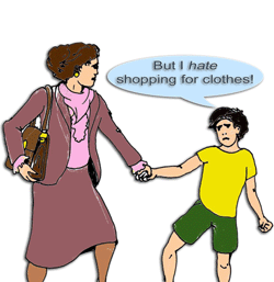 I hate shopping for clothes. hate shopping
