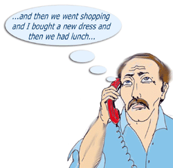 man on the phone with his wife