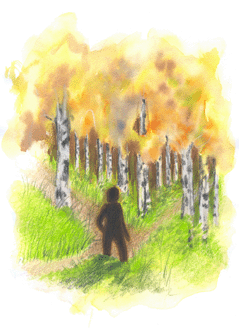 The Road Not Taken, ilustrated by M. Vydrová, (c) 2007